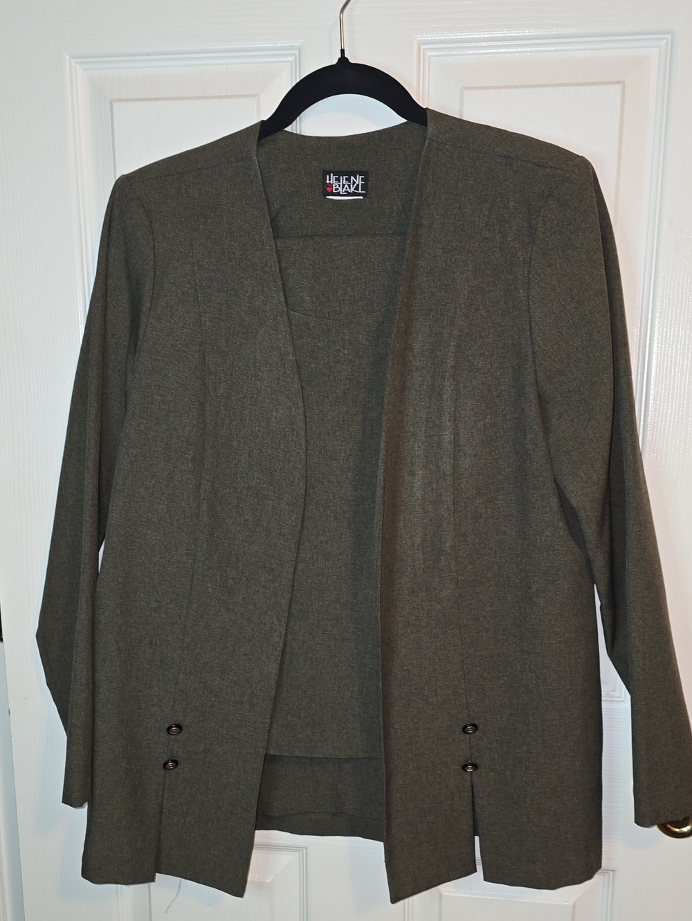Lucien Piccard Olive Open-Front Women's Blazer